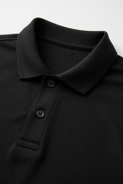 Polo Collar Tipping Men's Polo Shirt In Jet Black