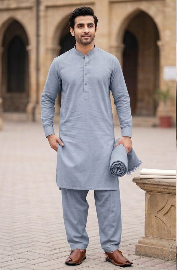 Club italia Chambray Cotton  Slate Grey