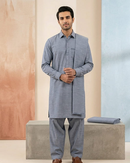 Club italia Chambray Cotton Silver-Grey